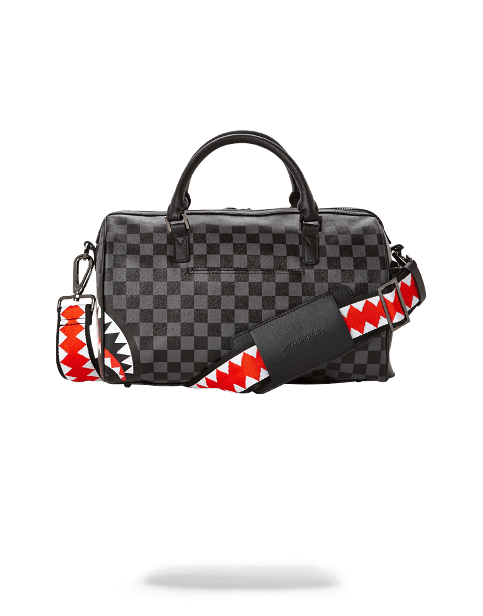 GREY CHECKERED SHARKS IN PARIS MINI DUFFLE