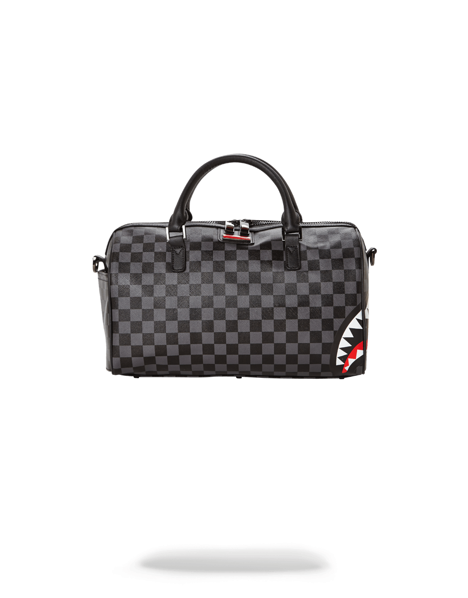 GREY CHECKERED SHARKS IN PARIS MINI DUFFLE