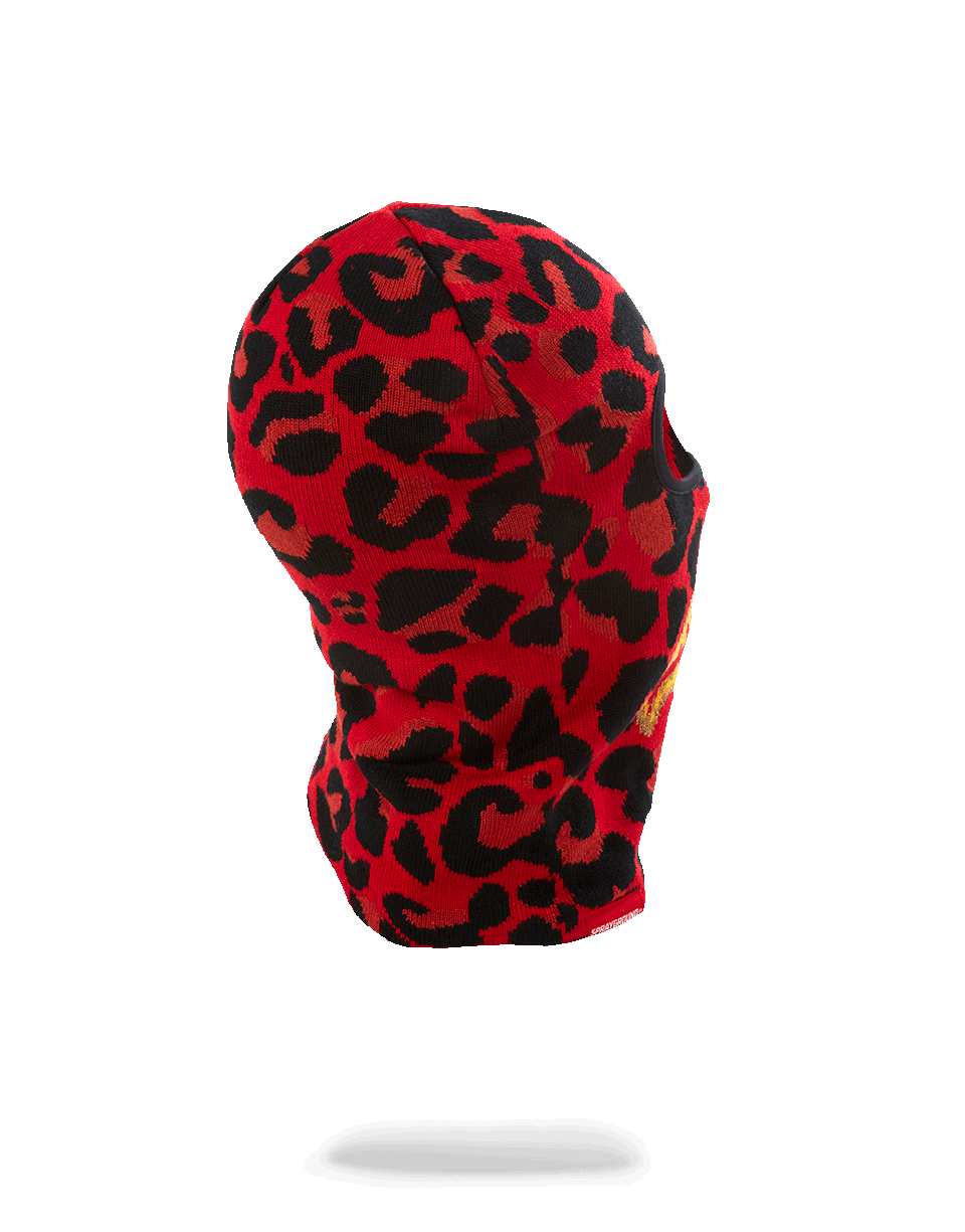 RED LEOPARD GOLD SHARK MOUTH SKI MASK